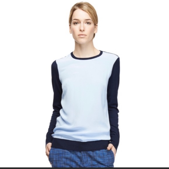 Equipment Roland Silk Front Wool Sweater - Picture 1 of 5